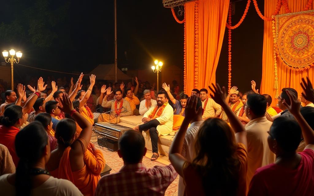 Bhajan night at Amritapuri